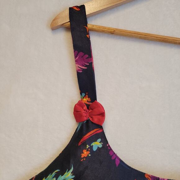 Vintage Sante Classics Floral Mini Slip Dress Chemise Lingerie Bows Size XL - Picture 4 of 8